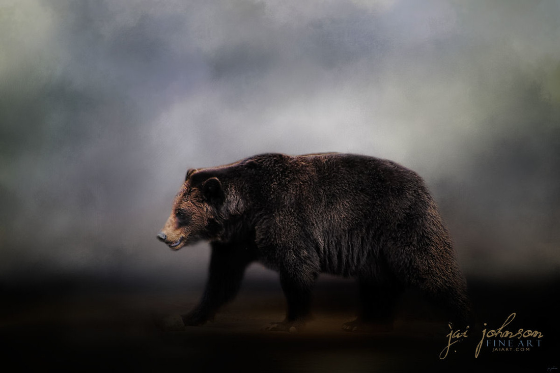 Seeking Water - Grizzly Bear Art