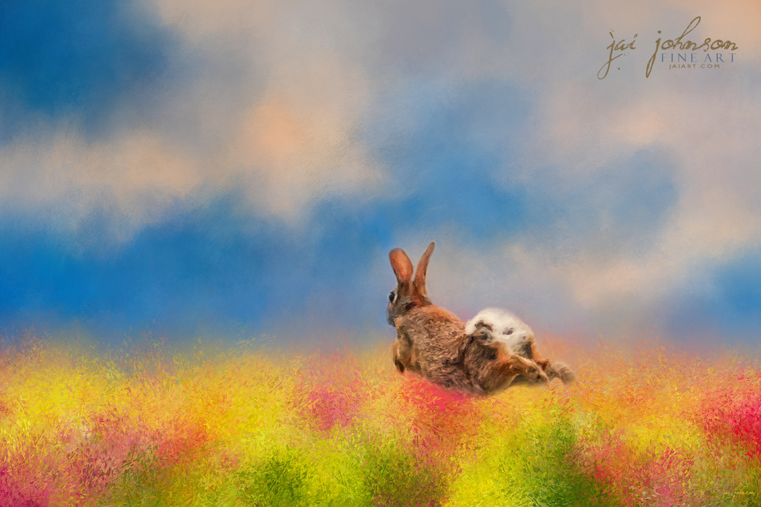 Leap Into Spring - Fun Bunny Rabbit Art