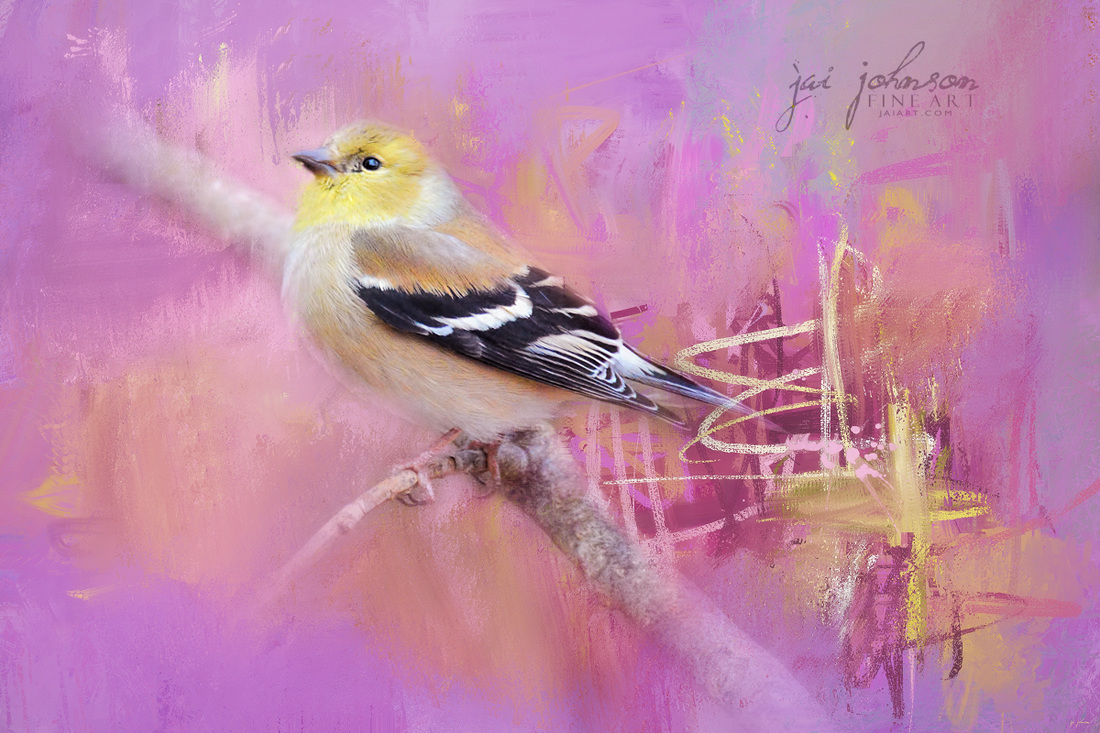 Abstract Goldfinch Art