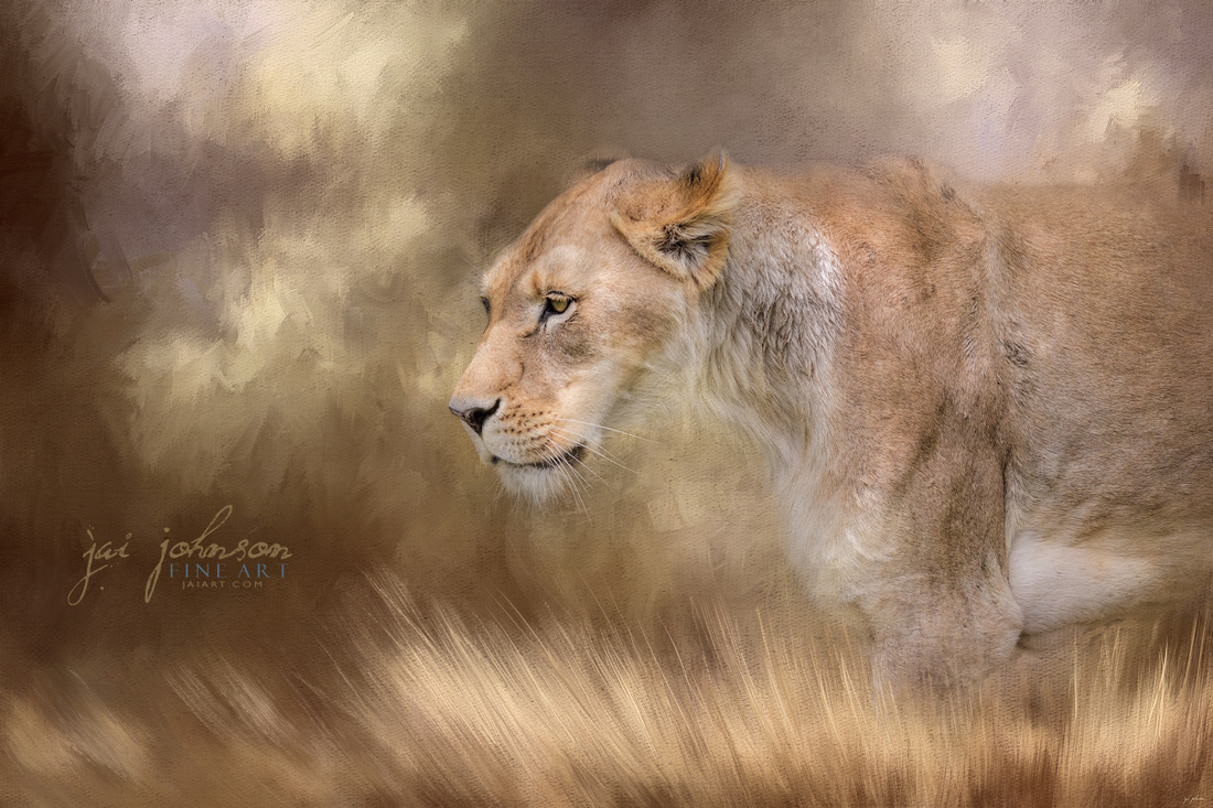 Lioness In Spring wildlife art