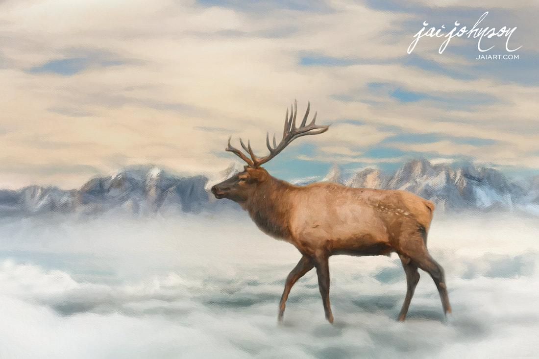 Winter Elk Art Video
